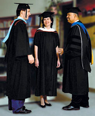 Graduation cap and gown including doctoral and PhD gowns for academic ...