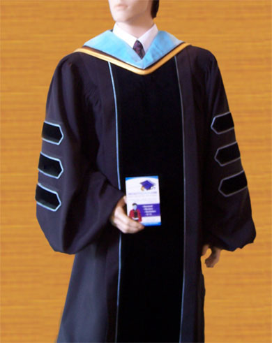 The PhD gown and doctoral robe by Caps and Gowns Direct