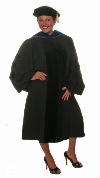 The PhD gown and doctoral robe by Caps and Gowns Direct