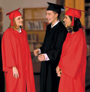 Cap and outlet gown red